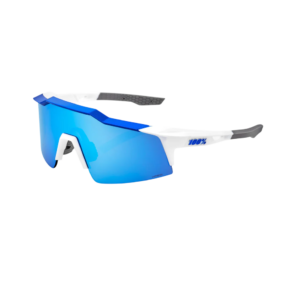 OCULOS 100% SPEEDCRAFT SL - MATTE WHITE / METALLIC BLUE - HIPER BLUE MULTILAYER MIRROR LENS