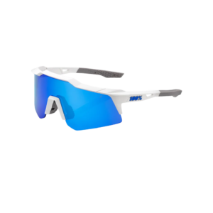 OCULOS 100% SPEEDCRAFT XS - MATTE WHITE - BLUE MULTILAYER MIRROR LENS