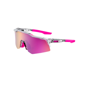 OCULOS 100% SPEEDCRAFT XS - POLISHED TRANSLUCENT GREY - PURPLE MULTILAYER MIRROR LENS