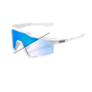 OCULOS 100% SPEEDCRAFT - BASTILLE LE - PEARL WHITE GLITTER - BLUE MIRROR PHOTOCHROMIC