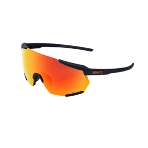 OCULOS 100% RACETRAP - SOFT TACT BLACK - HIPER RED MULTILAYER MIRROR LENS