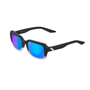 OCULOS 100% RIDELEY - SOFT TACT BLACK / WHITE FADE - BLUE MULTILAYER MIRROR LENS