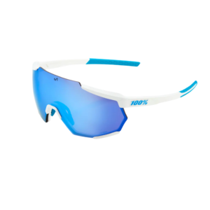 OCULOS 100% RACETRAP - MOVISTAR TEAM WHITE - HIPER BLUE MULTILAYER MIRROR LENS