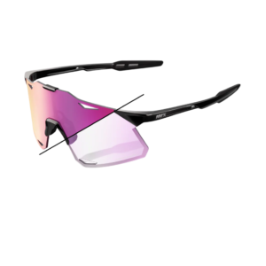 OCULOS 100% HYPERCRAFT - GLOSS BLACK - PHOTOCHROMIC PURPLE MIRROR