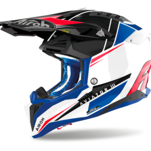 CAPACETE AIROH AVIATOR 3 PUSH BLUE/RED GLOSS